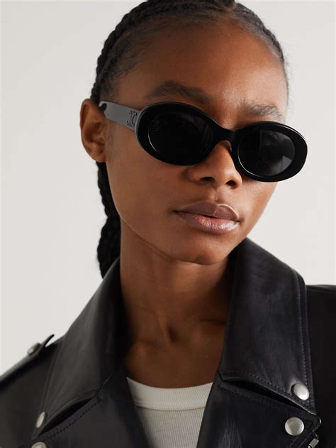 Celine Triomphe Acetate Oval Sunglasses 